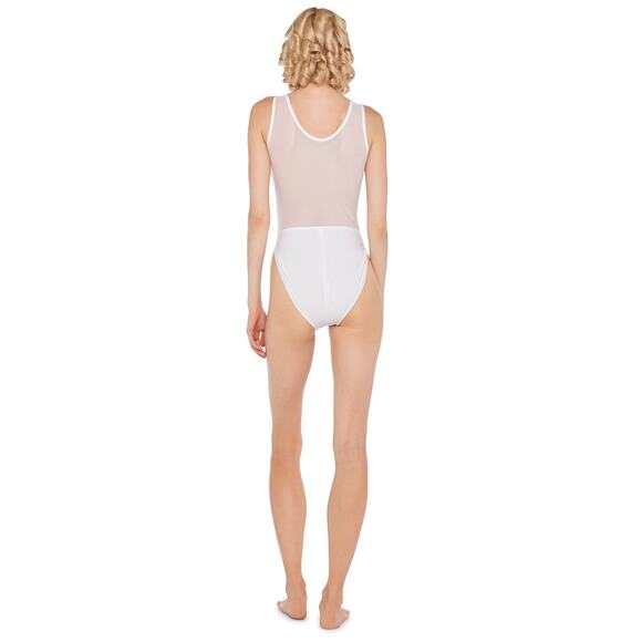 Norma Kamali Dash Dash Mio White Mesh One Piece Swimsuit Size Medium - Picture 3 of 12